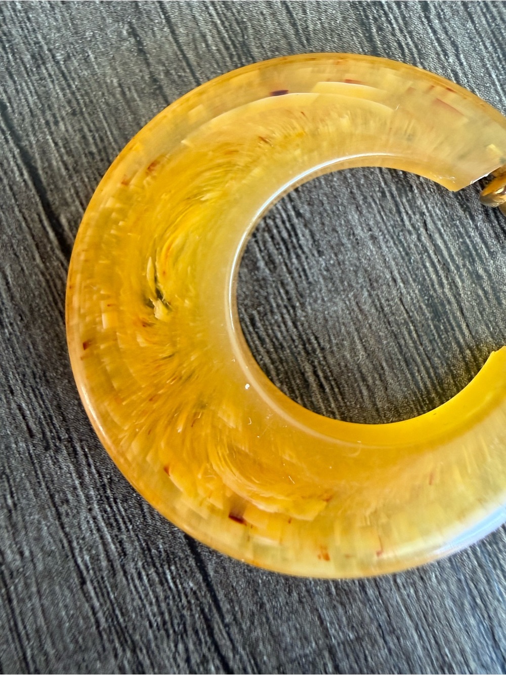 Gold-Tone Marbled Hoop Earrings - Women's Fashion Jewelry